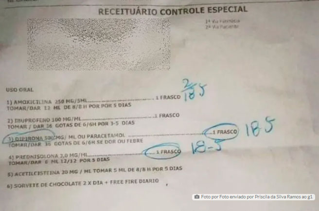 Médico que receitou 'sorvete de chocolate' e 'Free Fire' para